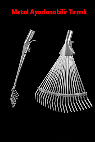 NZB Ayarlanabilir Bahçe Tarla Tırmık Çim Peyzaj Yaprak Ot Saman Temizleme Top...