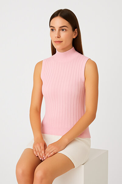 ModaPlaza Γυναικεία Αμάνικη Πλεκτή Μπλούζα 15394