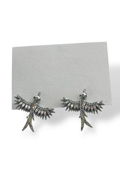 TAKIŞTIR Gümüş Renk Anka Kuşu Figürlü YSX Küpe (Çift)