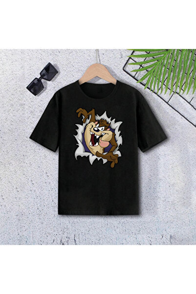 SVART WEAR تي شيرت تسمانيا مونستر برقبة دائرية 100% قطن مطبوع بأكمام قصيرة لل...