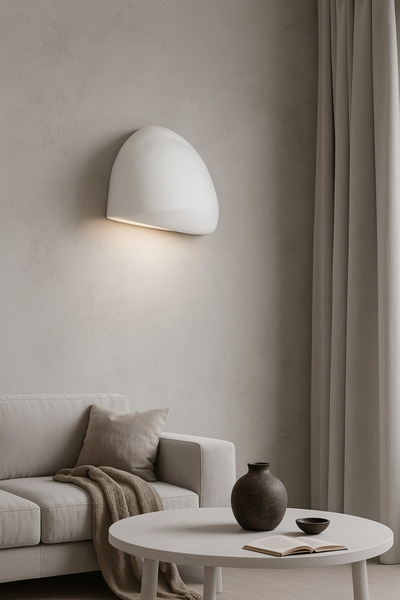 Lunalore Modern Nordic Concrete Textured Wall Sconce – 32X33 cm |   E14 Lampholder, Electrically Connected