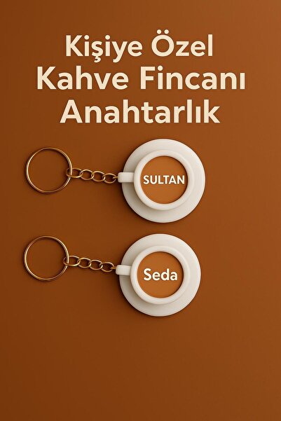 moistrid 1 Ad Kişiye Isme Özel Kahve Fincanı Sevimli Anahtarlık Çanta Süsü He...