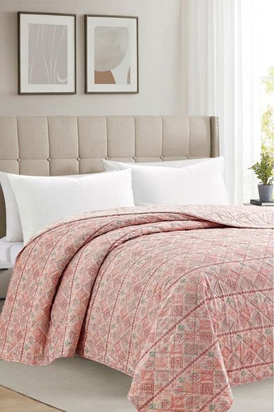 Çeyiz Diyarı Sakura Fiber Filled Διπλής Όψης Διπλό 200x220 cm Χωρίς Παγιέτες Μονό Πικέ Dusty Rose
