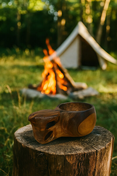Germenicia 100% Handmade Walnut Wood Kuksa Cup – Model No: 16