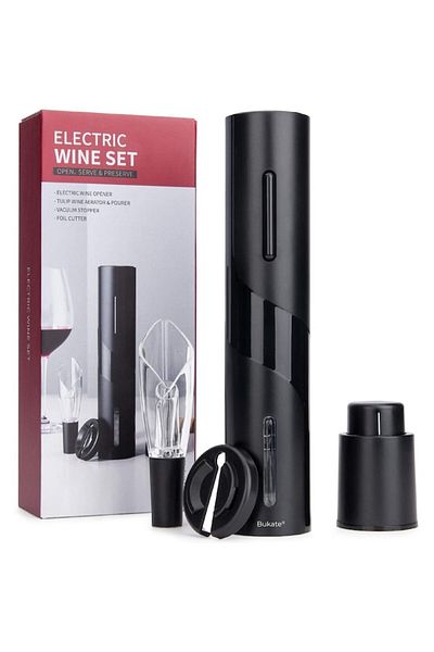 Blusmart Electric corkscrew, BluSmart, battery, Stainless steel/ABS, foil cutting accessory, aerator, stopper
