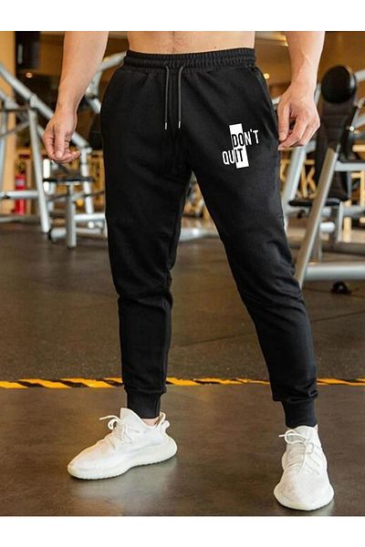 dont quıt Ανδρική φόρμα Jogger με ελαστική μέση με κορδόνια Lycra SLIM FIT