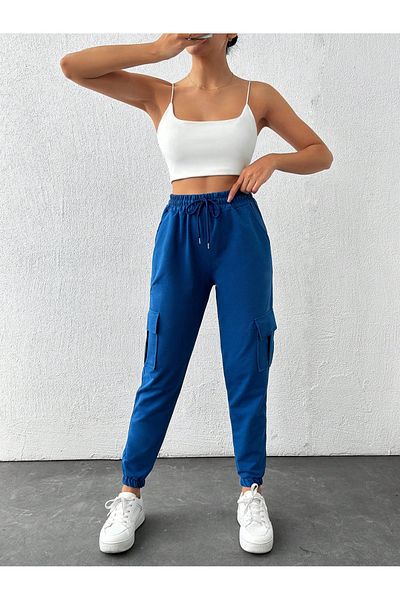 Miyalon Pantaloni de sport confortabili pentru femei, cu buzunare, cu șireturi, elastici, pantaloni