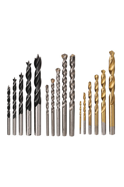 Lawazim مجموعة رؤوس المثقاب - مجموعة متنوعة من 16 قطعة للخشب والمعادن والبناء...