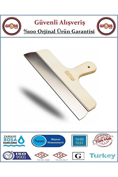 Dekor Eğri Saplı Alçı & Macun Ispatulası - Ahşap Sap - Yay Çeliği - 20CM