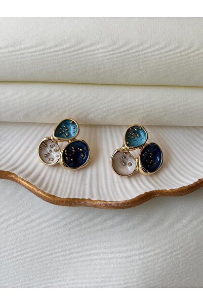 Nilsu Jewellery Accessory Üç Renkli Tasarım Kadın Küpe