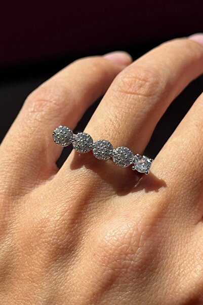 TAKIŞTIR Silver Color Stone Detailed Adjustable Ring