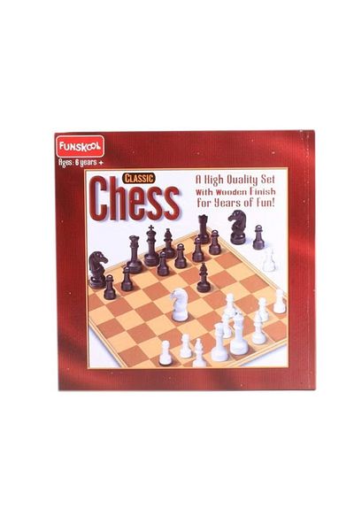 rexa Classic Plastic Chess Set with Wooden Finish