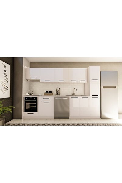 Visas Concept Mobilya 300 cm Papatya Hazır Mutfak Dolabı Aspiratör, Ankastre ...