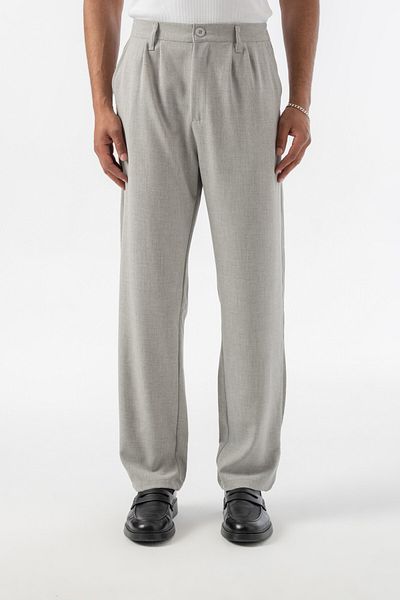 jaceyjace Pleated Fabric Baggy Trousers - Gray