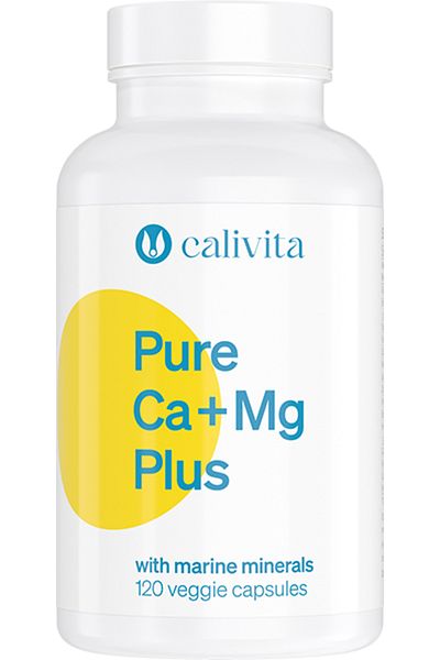 Calivita Pure Ca+Mg Plus Calciu și Magneziu Marin + Vitaminele D3 și K2 (120 capsule vegetale) -