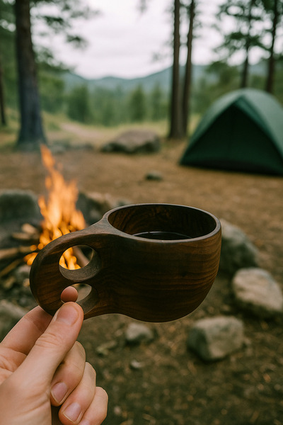 Germenicia %100 El Yapımı Ceviz Ağacı Kuksa Bardak – Model No: 23