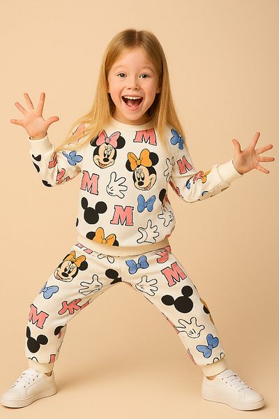 MAXI DRY Long Sleeve Seasonal Girl's Double Bottom Top Set Minnie