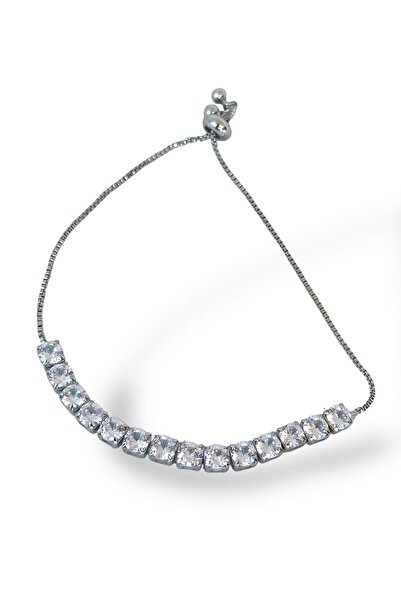 TAKIŞTIR Silver Color Stone Detailed Bracelet