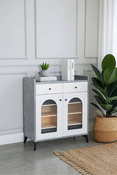 Al Saada Home Multi-purpose Shoe Cabinet 80×35×95 - Wooden
