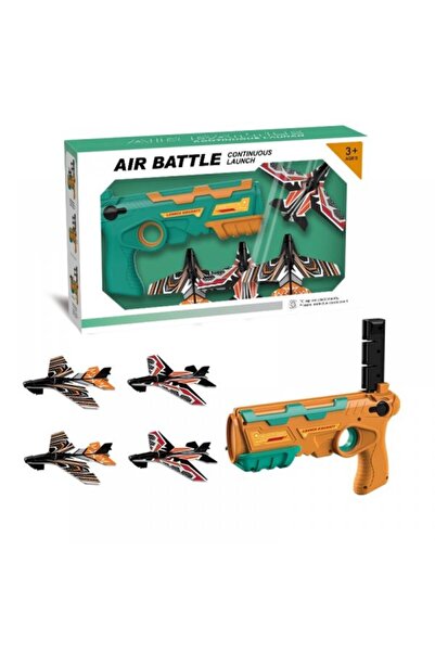 OEM Toy kids launcher with 4 airplanes yellow