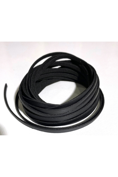 Bi hızlı Δερμάτινο κορδόνι 4mm από καστόρι 3 μέτρα (Μαύρο)