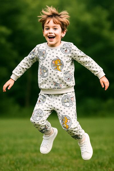 MAXI DRY Long Sleeve Seasonal Boys' Double Bottom Top Set Tom and Jerry