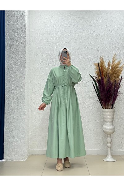 BENAHOLL فستان مارونا بوبلين بأزرار-NA2404 نعناع