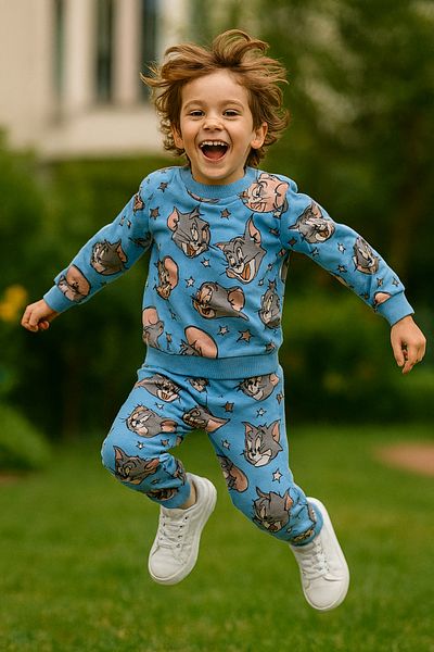 MAXI DRY Costum de sezon pentru băiat cu mâneci lungi, cu două piese, Tom și Jerry