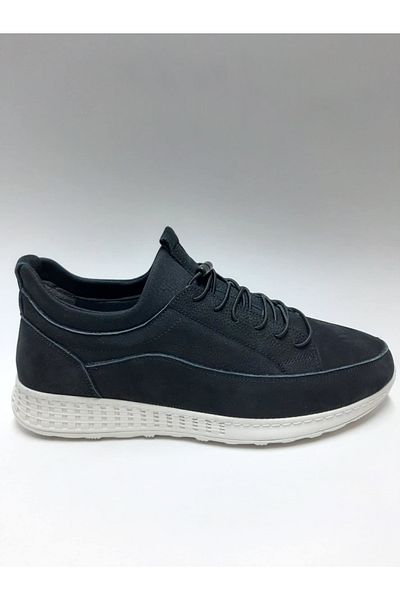Hsa Genuine Leather Black Laceless Comfortable Flexible Summer Men's Shoes