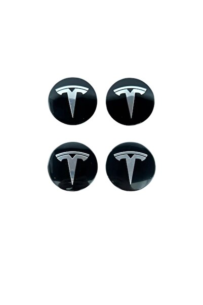 MAFF GİYİM Set 4 autocolante Tesla autoadezive 56mm pentru capace de jantă, n...