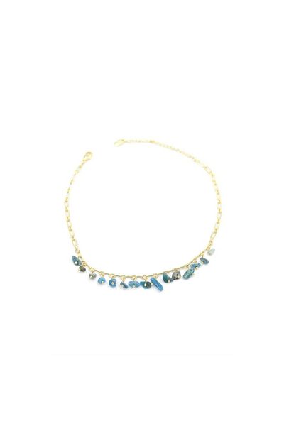SepetBudur Natural Stone Anklet - Gold
