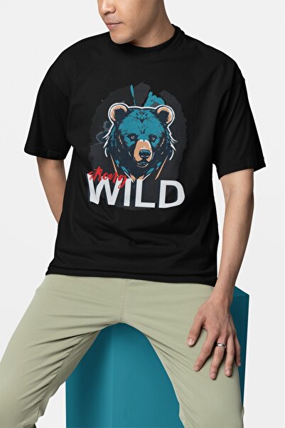 ArtYus TRIOCĂ CU MÂNĂ SCURTĂ CU Gât rotund, cu imprimeu STRONG WILD TRANSFER,...