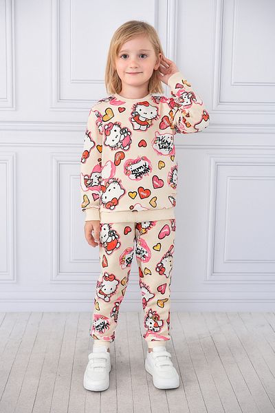MAXI DRY Long Sleeve Seasonal Girls' Double Bottom Top Set Hello Kitty