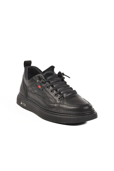 AYK'S Black Genuine Leather Men's Sneaker Marcomen 152-19039 m