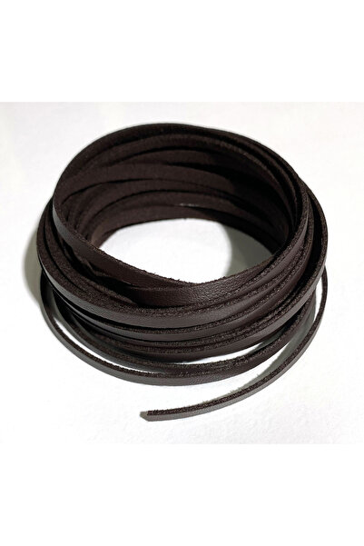 Bi hızlı 4 мм кадифена кожена връв, 3 метра (тъмнокафява)