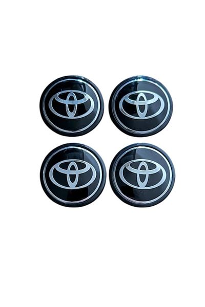 MAF Set 4 capace roți 62mm exterior Toyota negru compatibil/înlocuitor jantă aliaj