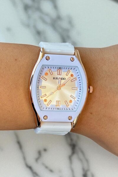 TAKIŞTIR White Color Women's Watch with Silicone Cord