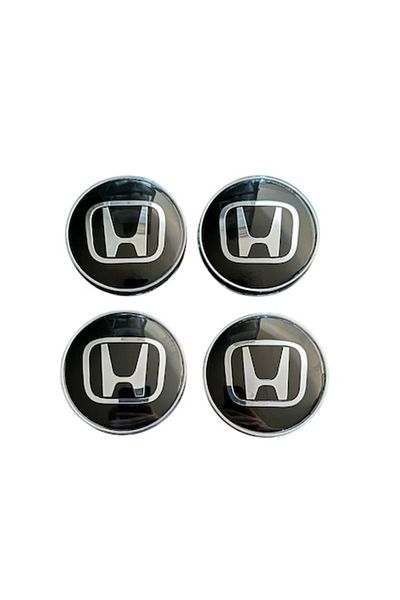 Honda Set 4 capace roti 60mm Negru compatibil/inlocuitor janta aliaj