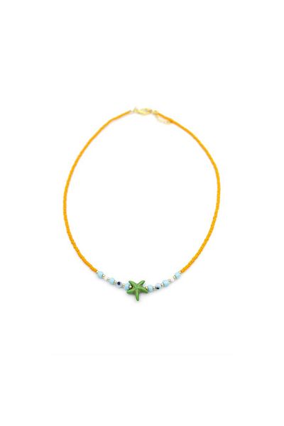 SepetBudur Beaded Starfish Necklace - Orange