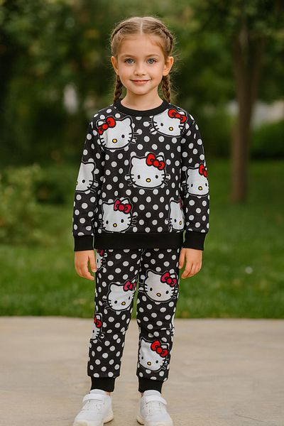 MAXI DRY Long Sleeve Seasonal Girls' Double Bottom Top Set Hello Kitty