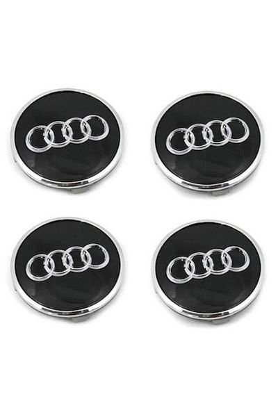 Audi Set 4 capace de jantă 61mm A3, A4, A5, A6, A7, A8, Q3, Q5, Q7 pentru jante din aliaj, negre
