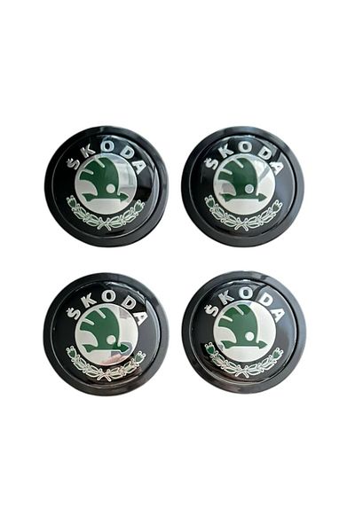 MAF Set 4 capace roti 69mm exterior, 56mm interior Skoda verde compatibil/inlocuitor janta aliaj