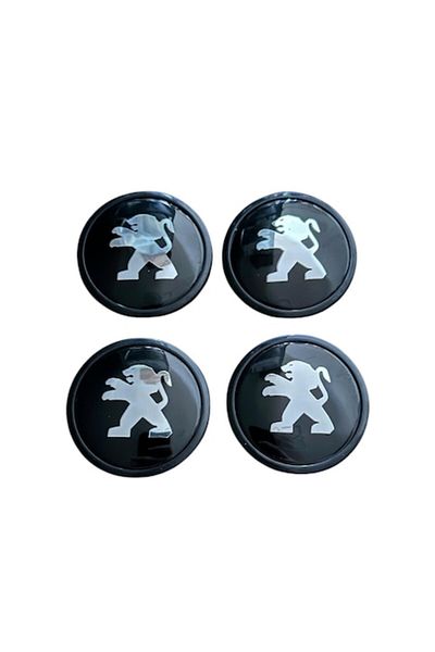 MAF Set 4 capace roți 59mm exterior, 55mm interior Peugeot negre compatibil/inlocuitor jantă aliaj