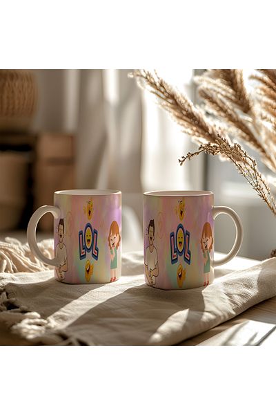 BB TRADE White Ceramic Printed Mug Cup with Funny Images Design 330ml