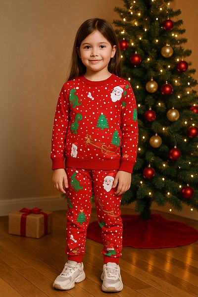 MAXI DRY Long Sleeve Seasonal Girl's Double Bottom Top Set New Year's Eve
