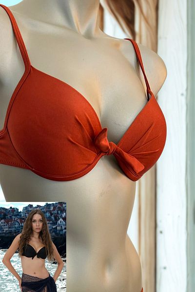 Anastasia Underwear Комплект бански бикини с панделка отпред и банели 65003_KAH-1_Модел