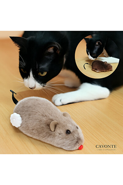 Store Kurmalı Kedi Oyuncağı | Tüylü Peluş Figür | İnteraktif Ve Sevimli Eğit...