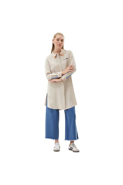 Kayra Κολάρο με Πέτρα Κεντημένο Rayon Tunik Stone