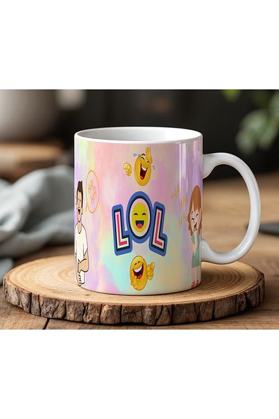 BB TRADE White Ceramic Printed Mug Cup with Funny Images Design 330ml