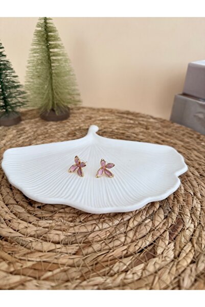 Maral Accessories Küçük mineli vip kaplama çiçek Küpe